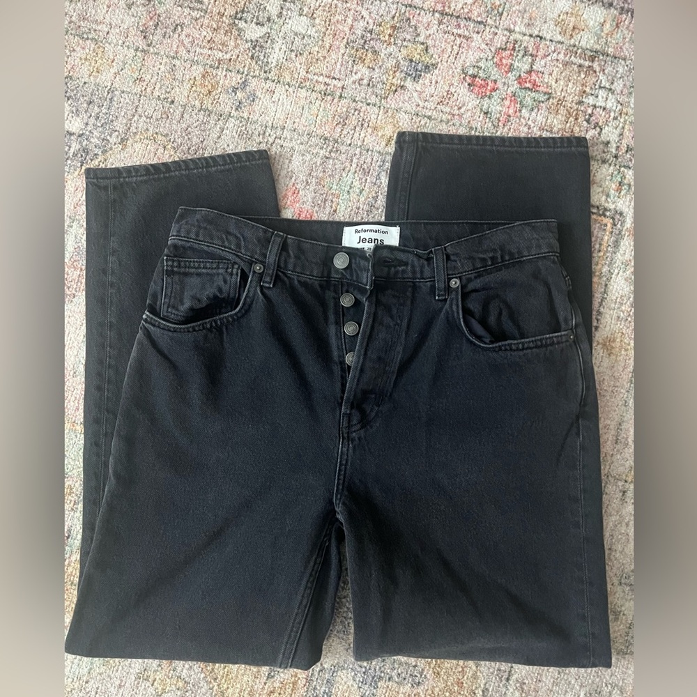 Reformation Casey Relaxed Mid Rise Straight Jeans